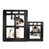 Pet Door for Screen Windows, Lockable Plastic, Black, 45.5 x 36 x 1.5 cm view 4