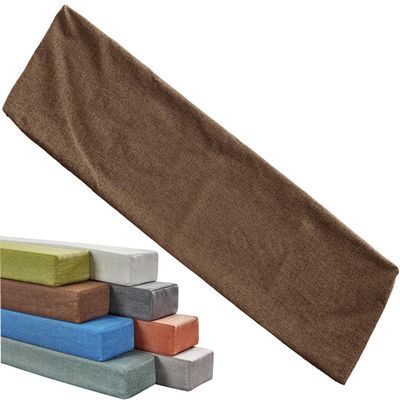 Rectangular Foam Bed Gap Filler Cover, Linen, Zippered, Washable, Coffee, 90 x 5 x 10 cm
