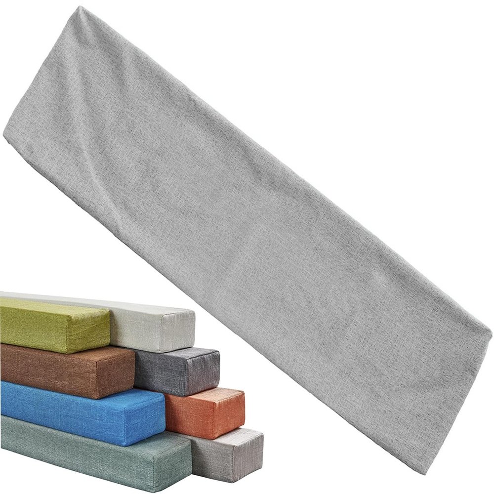 Linen Cover for Foam Bed Gap Filler and Mattress Extension, Zippered, Washable, Light Gray, 135 x 10 x 20 cm