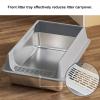 Stainless Steel Cat Litter Box, Leak-Resistant, Nonstick, Small to Medium view 3