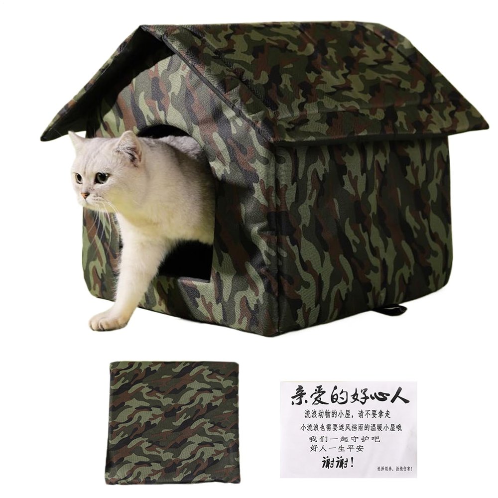 Outdoor Cat House, Windproof and Non-Slip