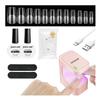 JODSONE Mini Nail Lamp Kit, 480 Square Nail Tips, Portable UV LED Gel Curing Lamp view 1