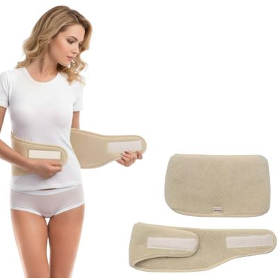 SENIORI Wool Warming Belt XS–3XL for Back & Kidney Area, Beige (XS)