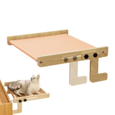Wooden Cat Window Perch, No Drilling Required