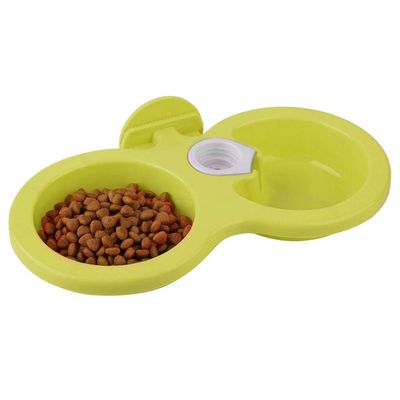 Qcwwy Double Hanging Pet Bowl - Green