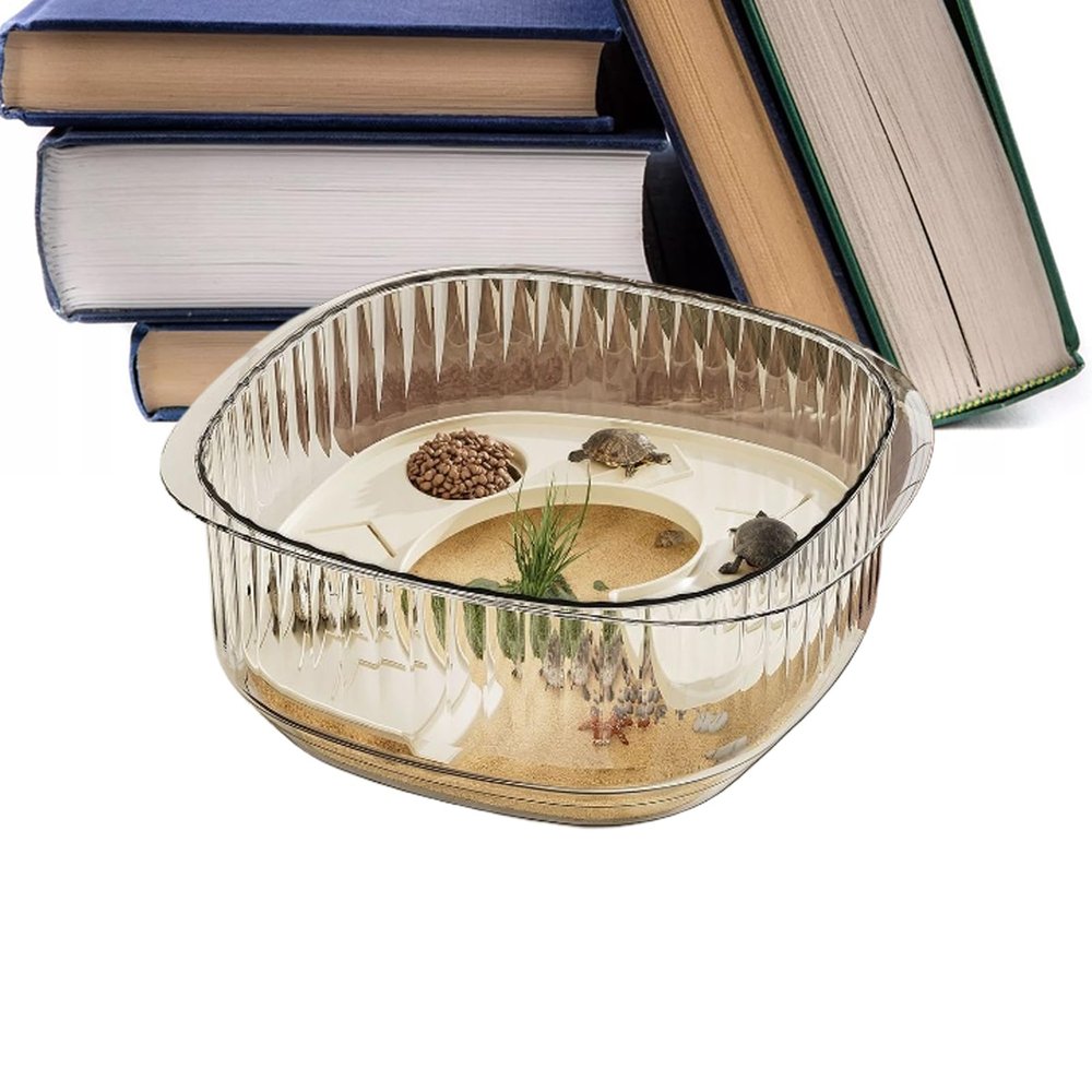 Turtle Tank, Multifunctional Full-View Terrarium for Small