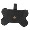 Homoyoyo Reusable Leather Dog Waste Bag Holder with Leash Attachment for Daily Walks, Black view 1
