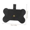 Homoyoyo Reusable Leather Dog Waste Bag Holder with Leash Attachment for Daily Walks, Black view 2