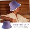 Natural Wool Sauna Hat, Absorbent Felt, Heat-Resistant, Purple, for Women view 4