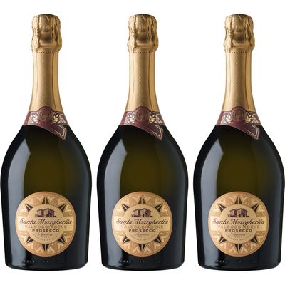 Santa Margherita Valdobbiadene Superiore Extra Brut DOCG Sparkling Wine, White, Italy, incl. FineWert E-Book (3 x 0.75 L)
