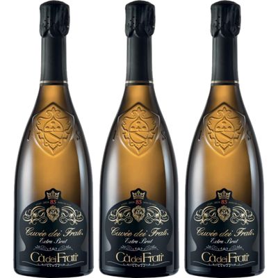 C dei Frati Cuvée Spumante Brut Metodo Classico VSQ White Sparkling Wine, Italy, with FineWert E-Book (3 x 0.75 L)