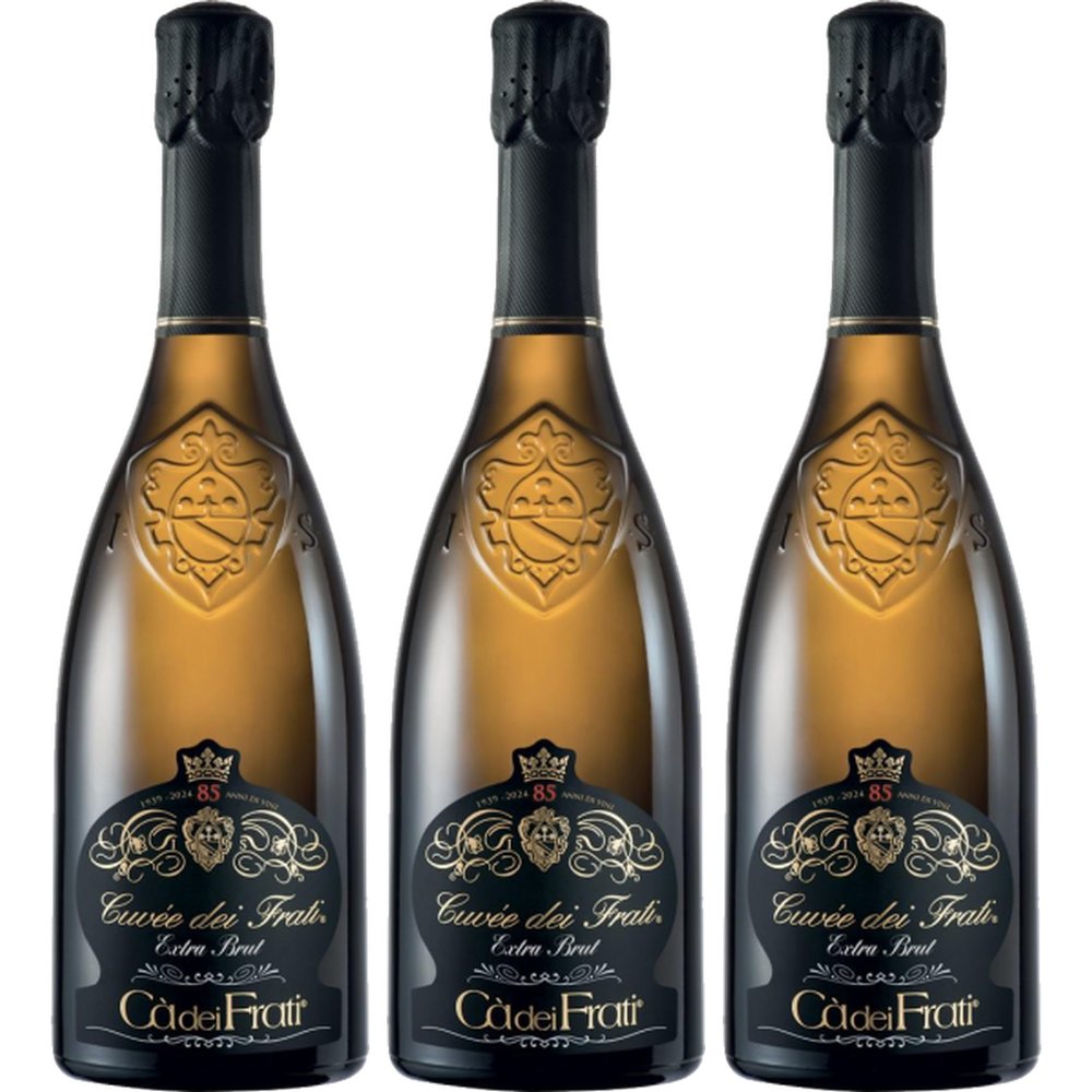 C dei Frati Cuvée Spumante Brut Metodo Classico VSQ White Sparkling Wine, Italy, with FineWert E-Book (3 x 0.75 L)