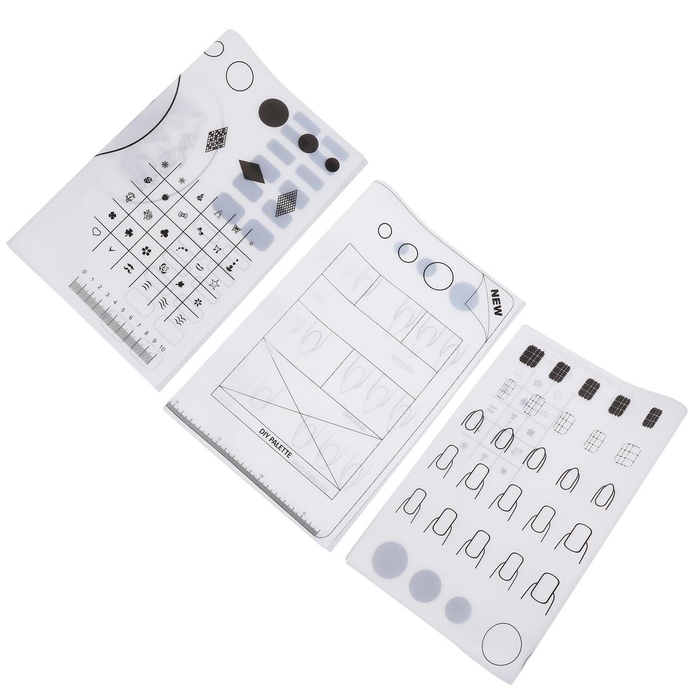 VICASKY 3-Piece White Silicone Nail Art Mat Set