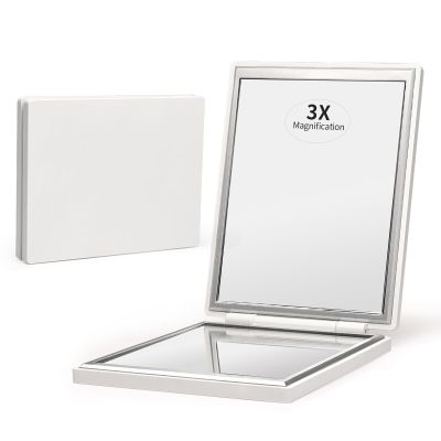 Kintion Pocket Mirror, 1X/3X Travel Mirror with Magnification, Compact, White