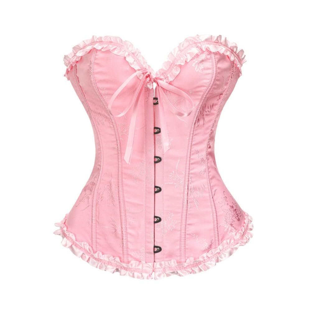 Generic Women's Hfischer-Style Lace Corset Bustier Top, Full-Bust Lace-Up Waist Shaper Lingerie