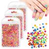 3-Piece Fluorescent Nail Glitter Set with Hearts, Circles and Butterflies view 1