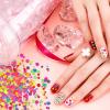 3-Piece Fluorescent Nail Glitter Set with Hearts, Circles and Butterflies view 4
