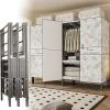 cendbirut Folding Portable Wardrobe, Enclosed Heavy-Duty Clothing Rack, 59 in / 150 cm, A view 1