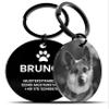 Meinearmbnder Personalized Engraved Dog Tag, 30 mm Stainless Steel, Black with Picture view 1