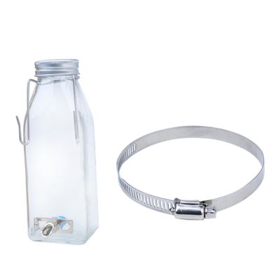 Homoyoyo 350 ml Glass and Stainless Steel Water Bottle for Rabbits and Hamsters