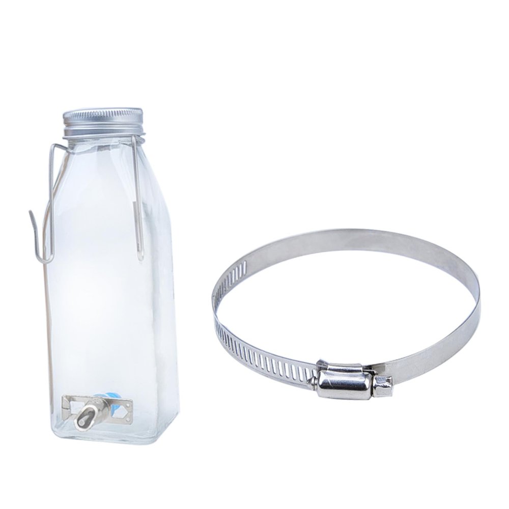 Homoyoyo 350 ml Glass and Stainless Steel Water Bottle for Rabbits and Hamsters