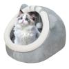 Gray Plush Cat Cave Bed for Indoor Cats and Small Pets view 1