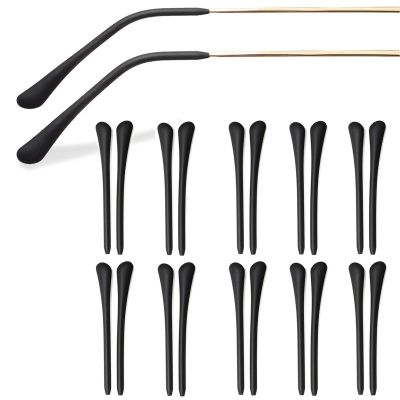 JOOTUEPO 10 Pairs Silicone Eyeglass Temple Sleeves, Soft Anti-Slip Ear Hooks for Thin Metal Frames