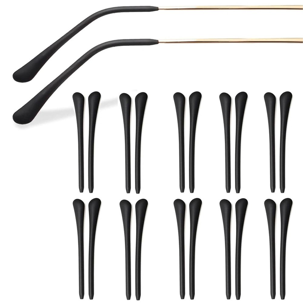 JOOTUEPO 10 Pairs Silicone Eyeglass Temple Sleeves, Soft Anti-Slip Ear Hooks for Thin Metal Frames