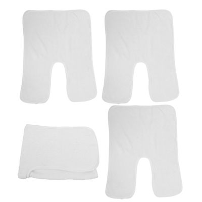 DECORNIJIA 4-Piece Professional U-Shaped Facial Towels, Soft Coral Fleece, White