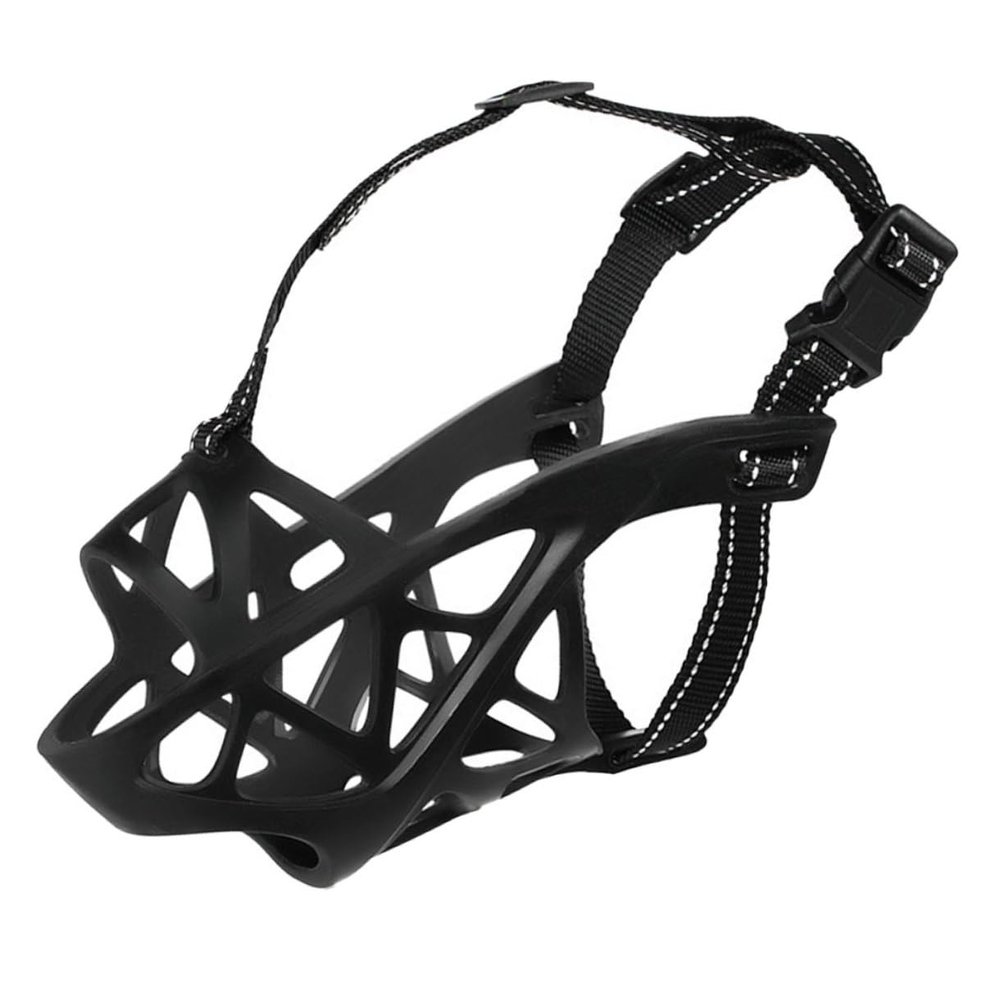 SHINEOFI Adjustable Bite-Resistant TPR Dog Muzzle
