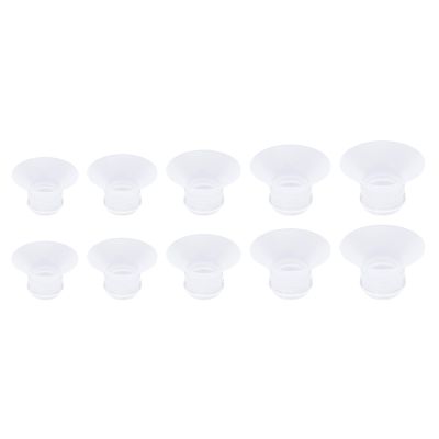 Fafeicy Breast Pump Flange Inserts, 5-Pack, 13/15/17/19/21 mm, Silicone Replacements for M5/M9 Pumps