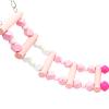 Haofy Bird Ladder Bridge, Wooden Swing for Macaws and Cockatiels, Improves Balance, Easy Installation, for Parakeets and Lovebirds (Pink, 23.6 in) view 1