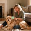 Pet Grooming Brush - Soft Bristle Massaging Tool view 2