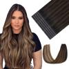 Youngsmile Invisible Tape Extensions, Human Hair, Balayage #1B/4/27, 40 g, 45 cm view 1