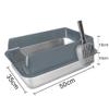 High-Sided Stainless Steel Cat Litter Box with Scoop, 50 x 35 x 24 cm, Gray view 4