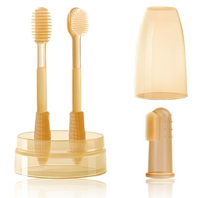 KIRZAX Baby Toothbrush Set, 0–18 Months