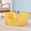 GJGHKLHL Open-Top Cat Litter Box with Splash Guard and High Sides, Yellow view 3