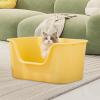 GJGHKLHL Open-Top Cat Litter Box with Splash Guard and High Sides, Yellow view 4