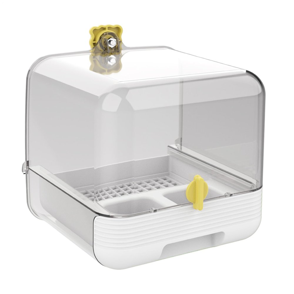 Parakeet Bird Bath and Cage Feeder, 2-in-1 Pull-Out Design