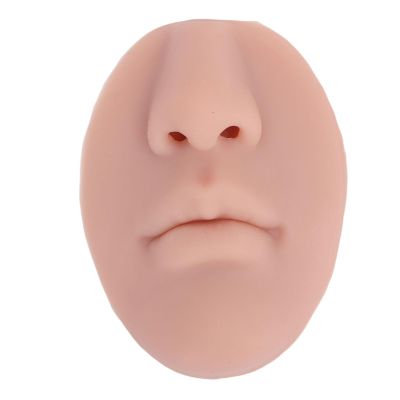 5D Silicone Nose and Mouth Model, Soft Realistic Lip Piercing Practice Model, Brown