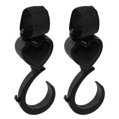 Hoement 2-Pack Heart-Shaped Swivel Stroller Hooks