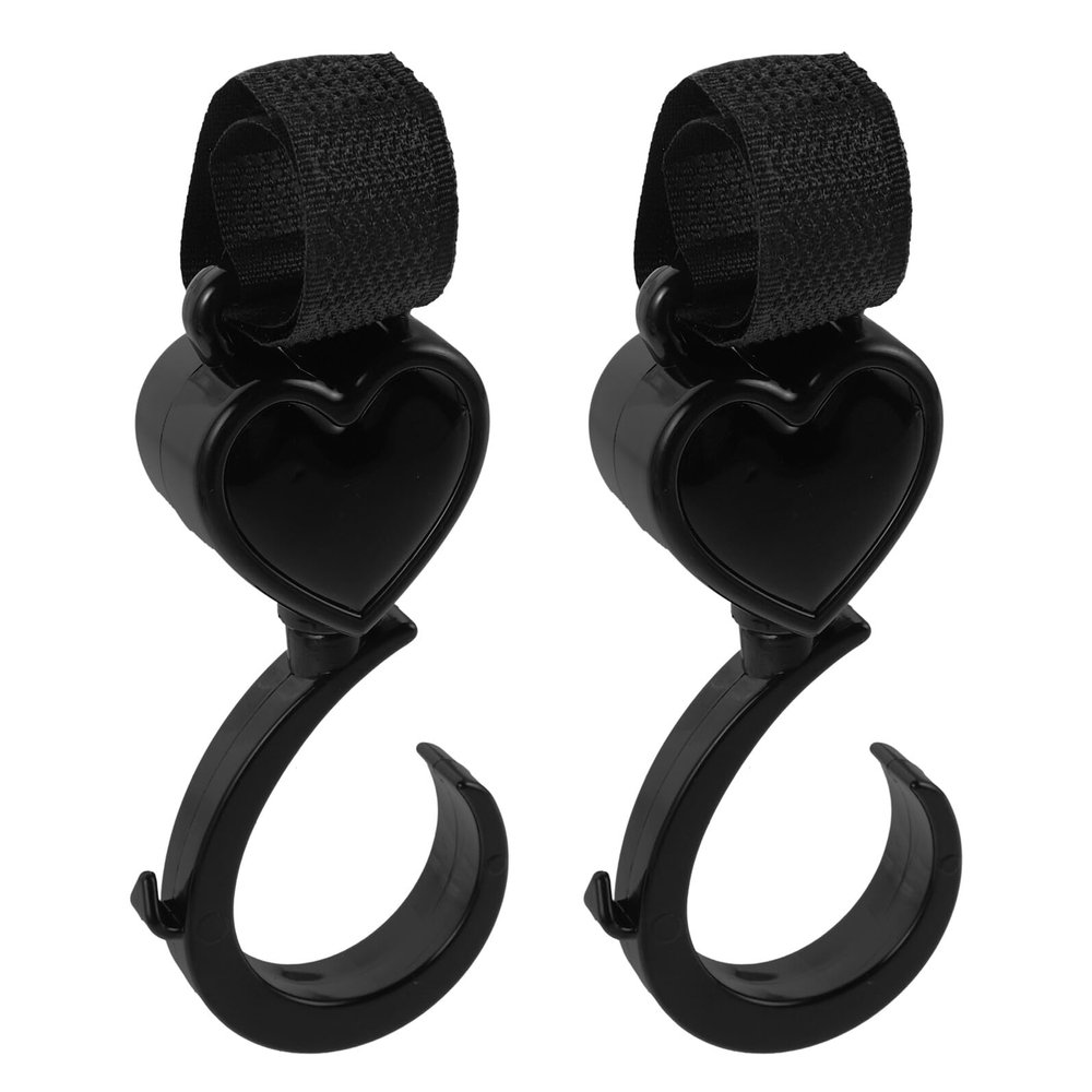 Hoement 2-Pack Heart-Shaped Swivel Stroller Hooks