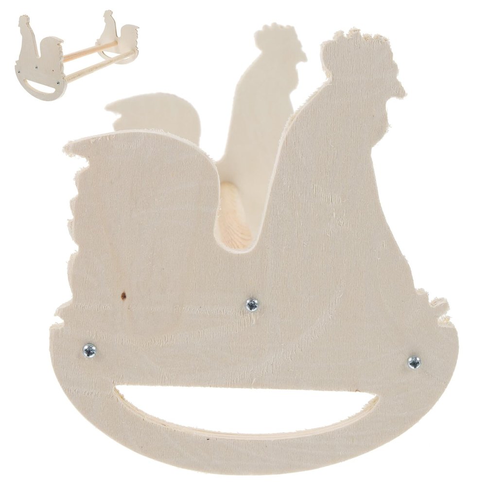 Homoyoyo Beige Chicken-Shaped Perch Stand for Poultry