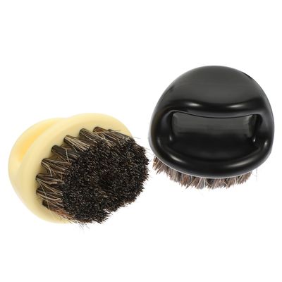 VALICLUD 2-Pack Multifunctional Beard Brushes for Men, Black and Beige