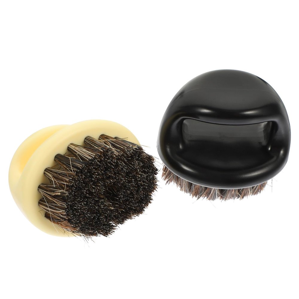 VALICLUD 2-Pack Multifunctional Beard Brushes for Men, Black and Beige