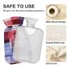 Boho Hot Water Bottle with Soft Cover, 2 L, Red and Blue, Irregular Stripes view 4