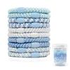 10-Pack Braided Elastic Hair Ties, Colorful Ponytail Holders (Blue Series) view 1