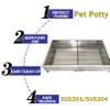 Stainless Steel Dog Training Toilet with Lockable Tray, 106 × 76 × 7.5 cm view 3