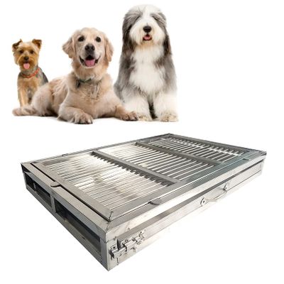 Dog Toilet Training Tray, Stainless Steel, Large Capacity (201 SUS, 123 × 80 × 7.5 cm)