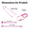 fKiZanthene Dog Collar and Leash Set, Pink with Paw Prints view 2